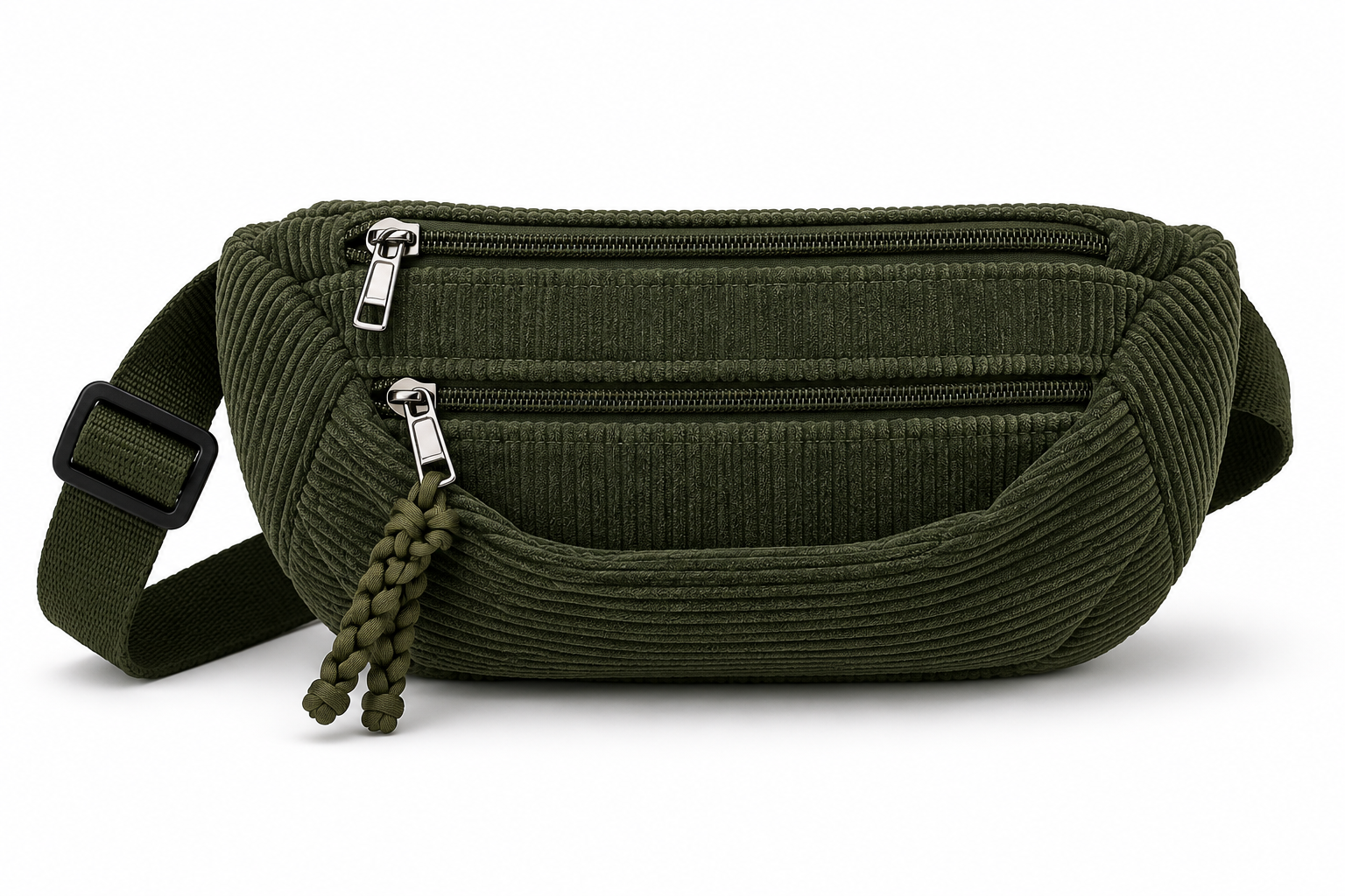 Olive Green Corduroy Waist Bag