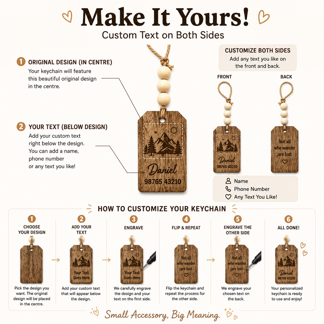 Custom Engraved Wooden Hanging Tag