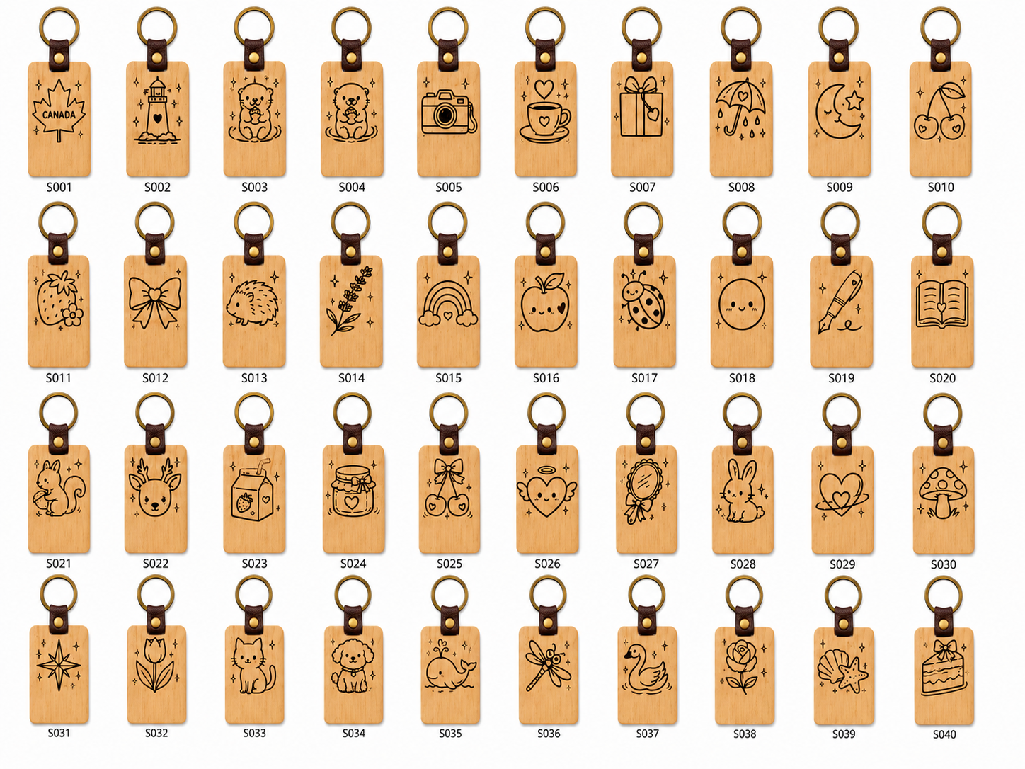 Personalized Beech Wood Keychain Rectangle