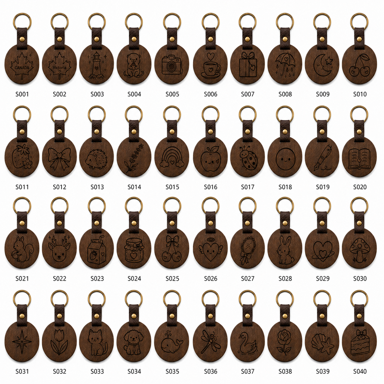 Personalized Walnut Wood Keychain