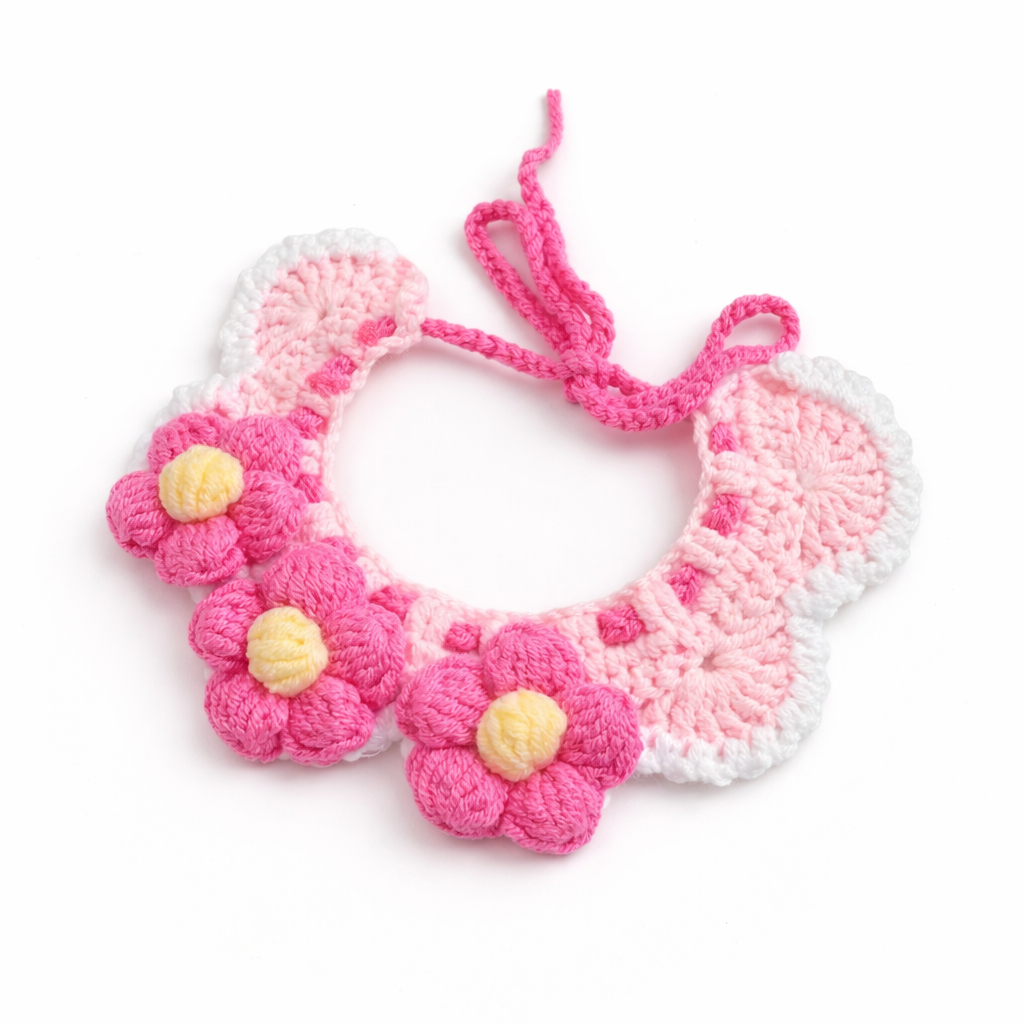 Handmade Flower Pet Collar for Cats and Small Dogs