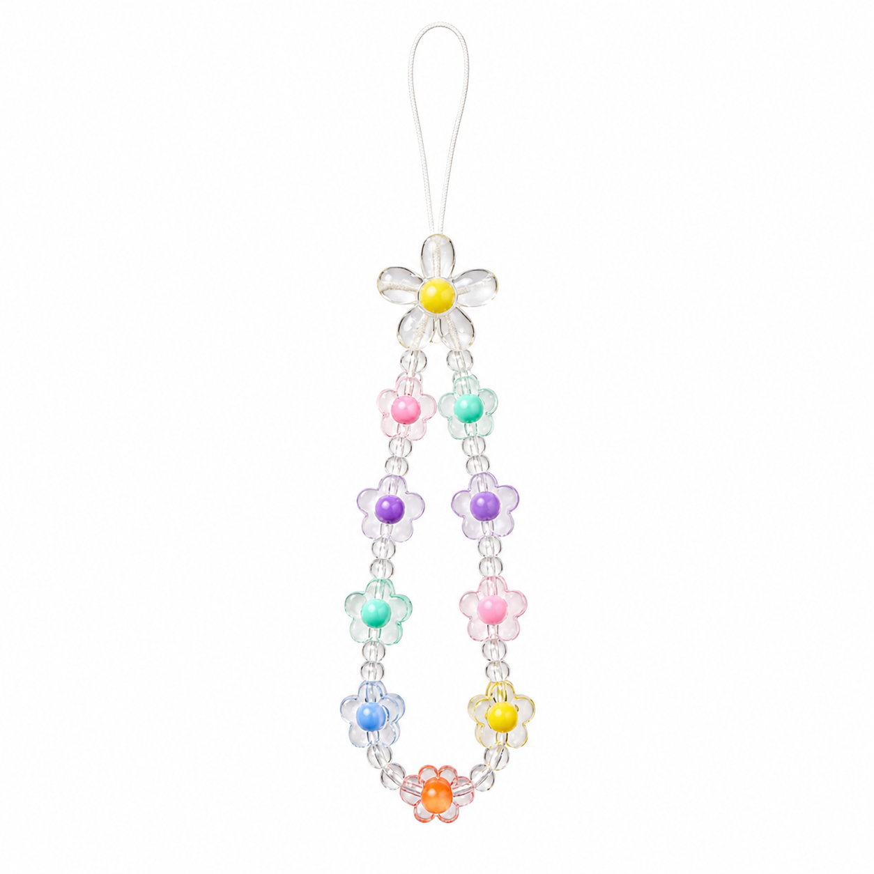 Pastel Ribbon Beaded Phone Charm Strap