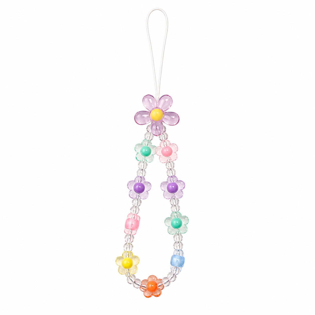Pastel Ribbon Beaded Phone Charm Strap