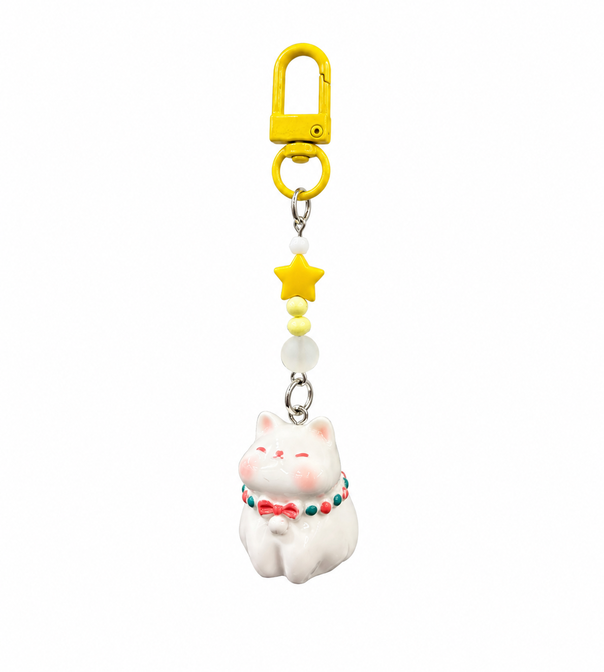 Lucky Cat Star Charm Keychain