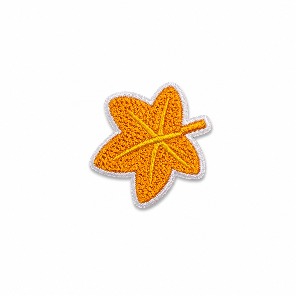 XS Orange Maple Leaf Iron-On Patch
