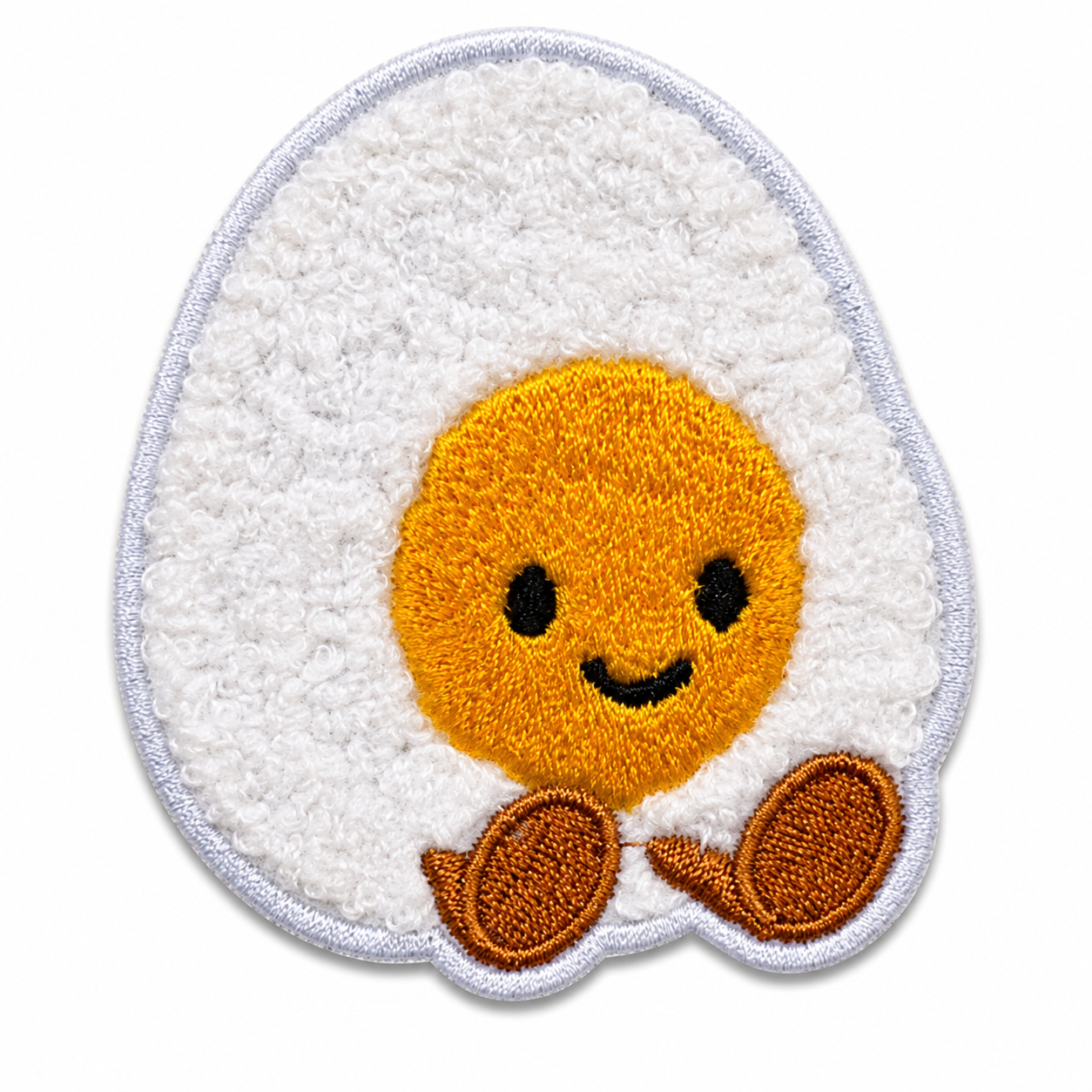 Cute Fried Egg Embroidered Iron-On Patch