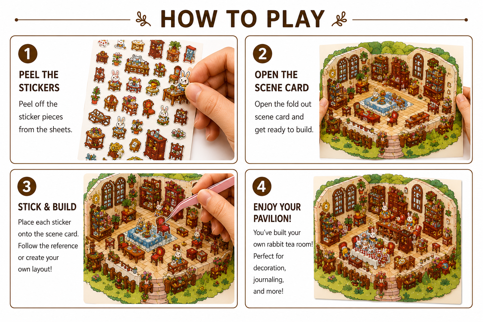 Rabbit Afternoon Tea Sticker Puzzle Game