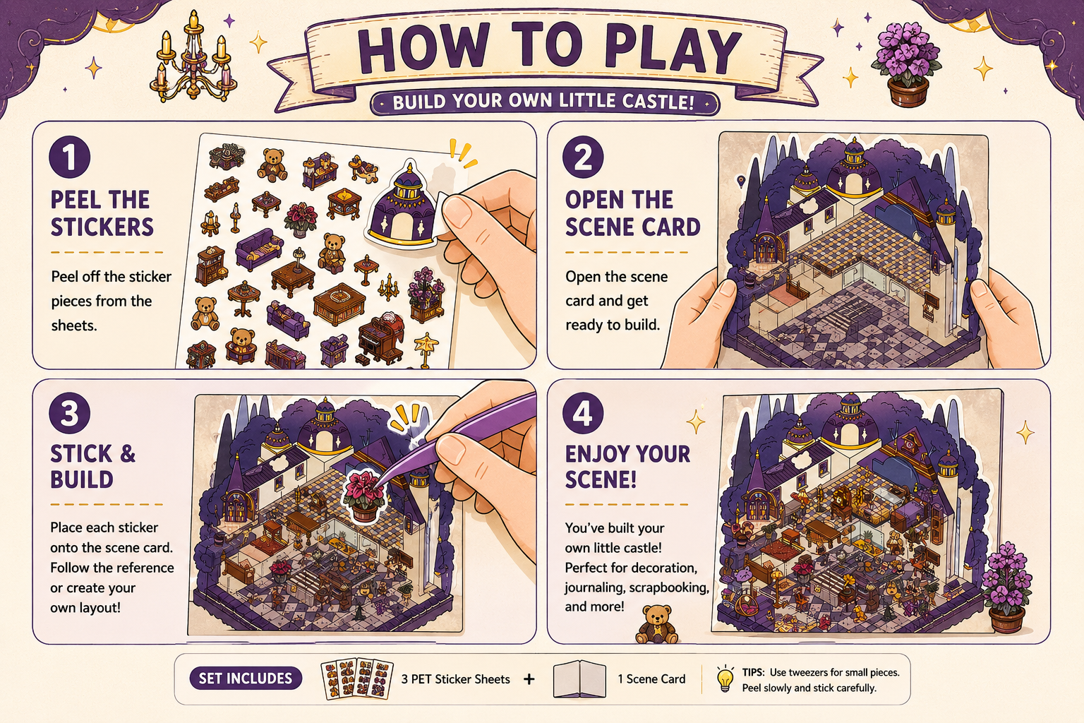Little Bear Castle Sticker Puzzle Game