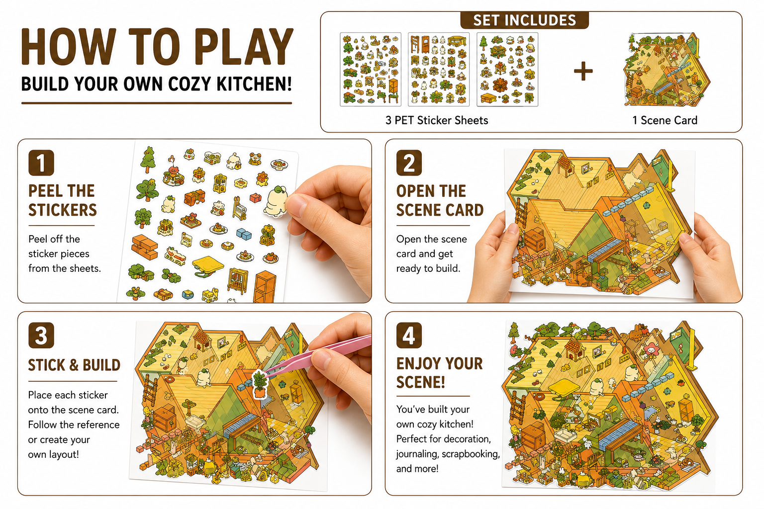 Cozy Kitchen Sticker Puzzle Game
