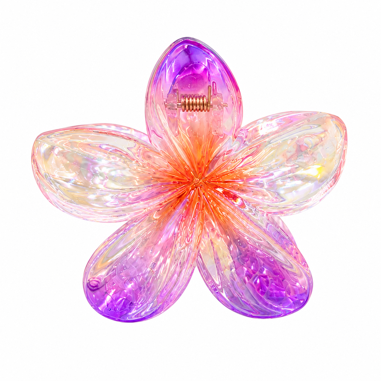 Iridescent Flower Hair Claw Clip