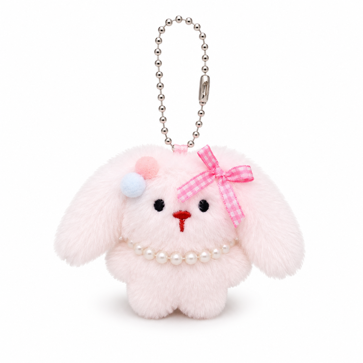 Pearl Bunny Plush Keychain