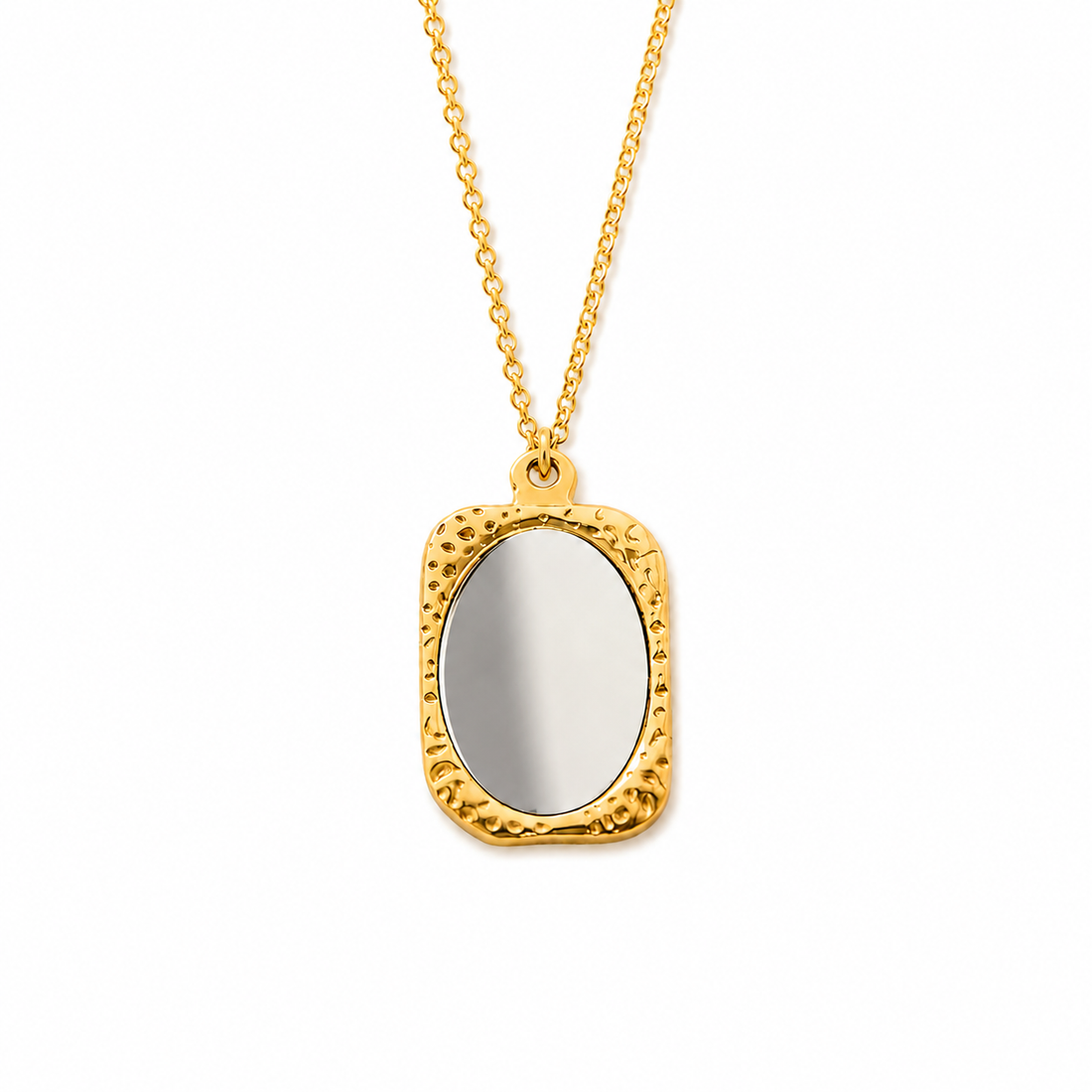 Gold Personalized Laser Engraved Necklace with Custom Name