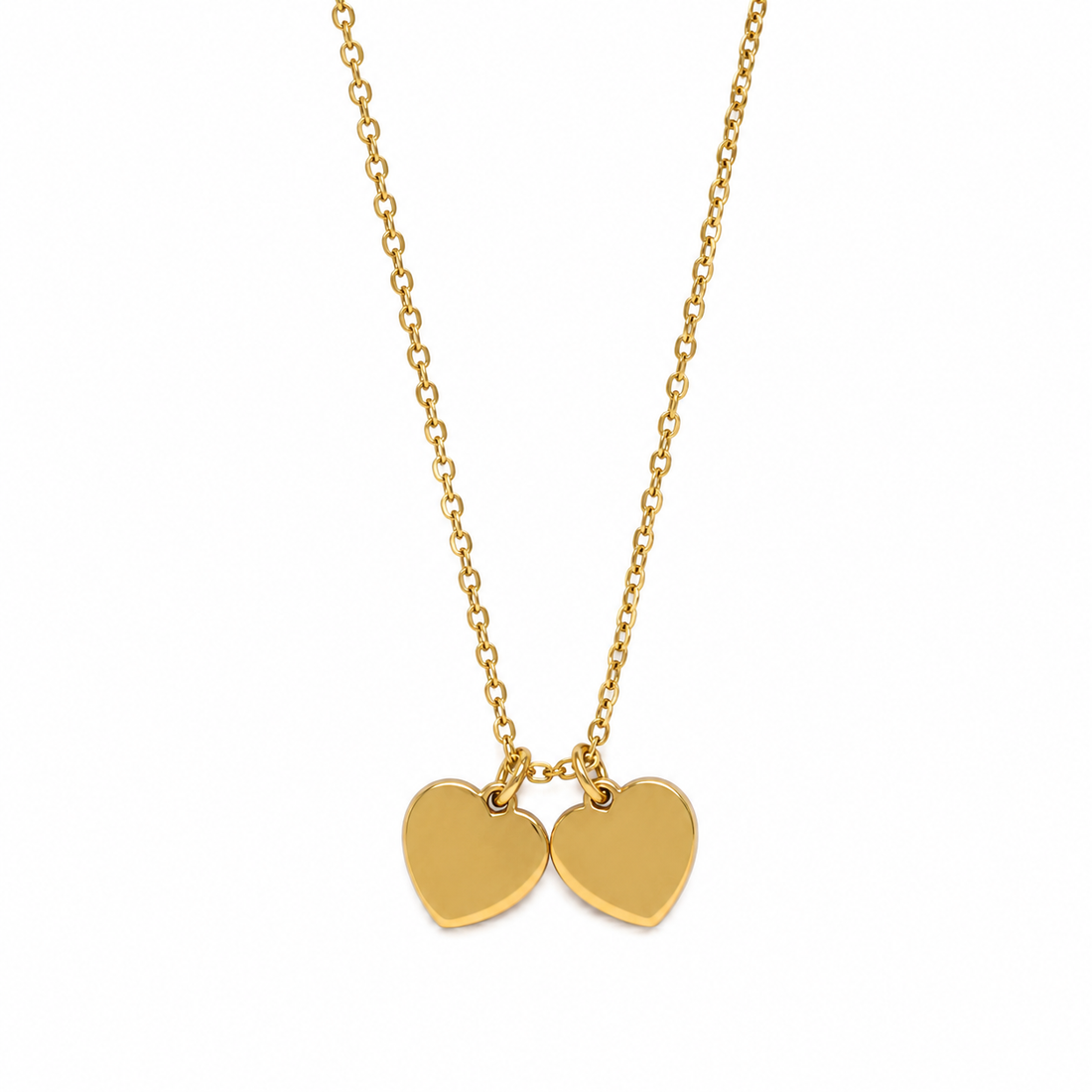 Gold Personalized Initial Heart Charm Necklace