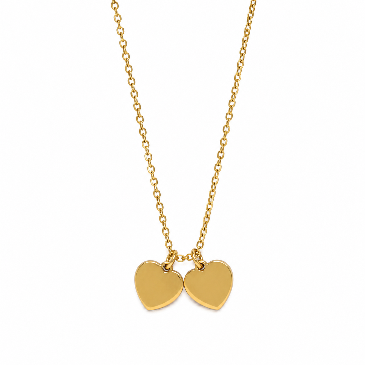Gold Personalized Initial Heart Charm Necklace