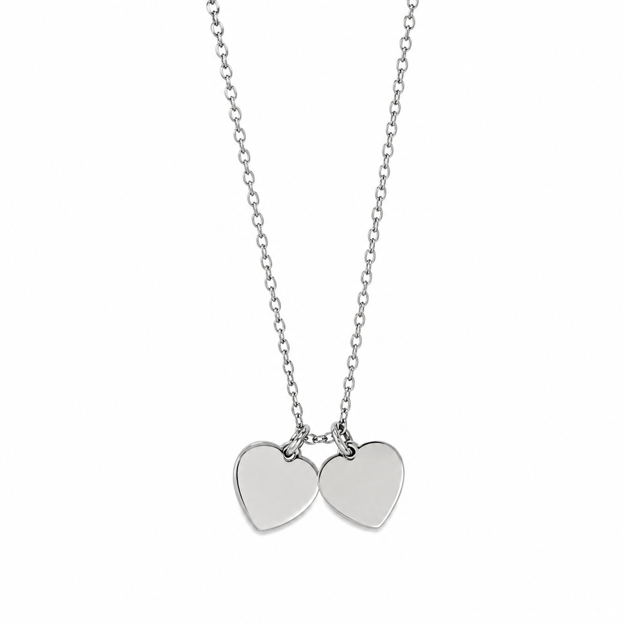 Silver Personalized Initial Heart Charm Necklace