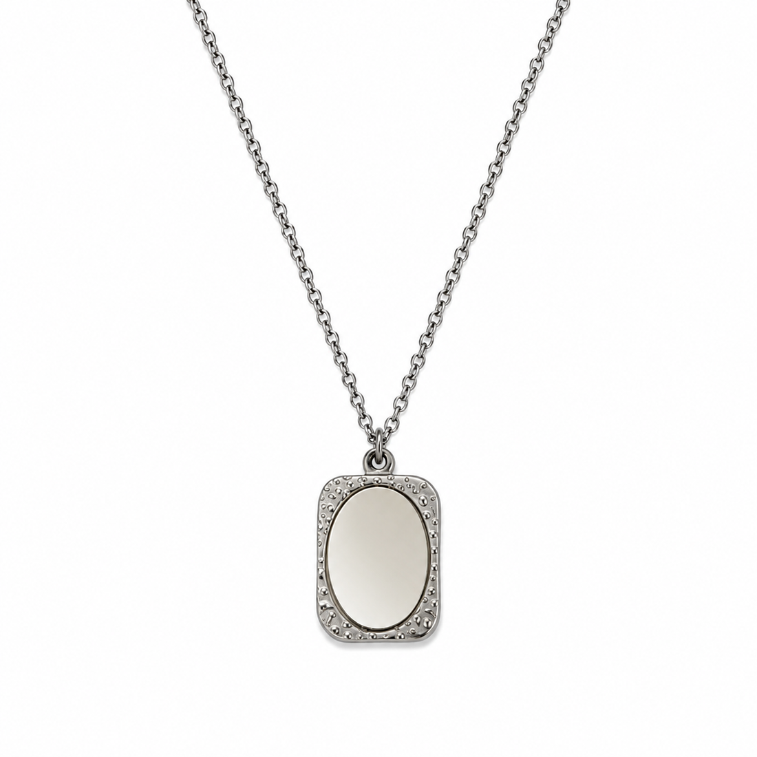Silver Personalized Laser Engraved Necklace with Custom Name