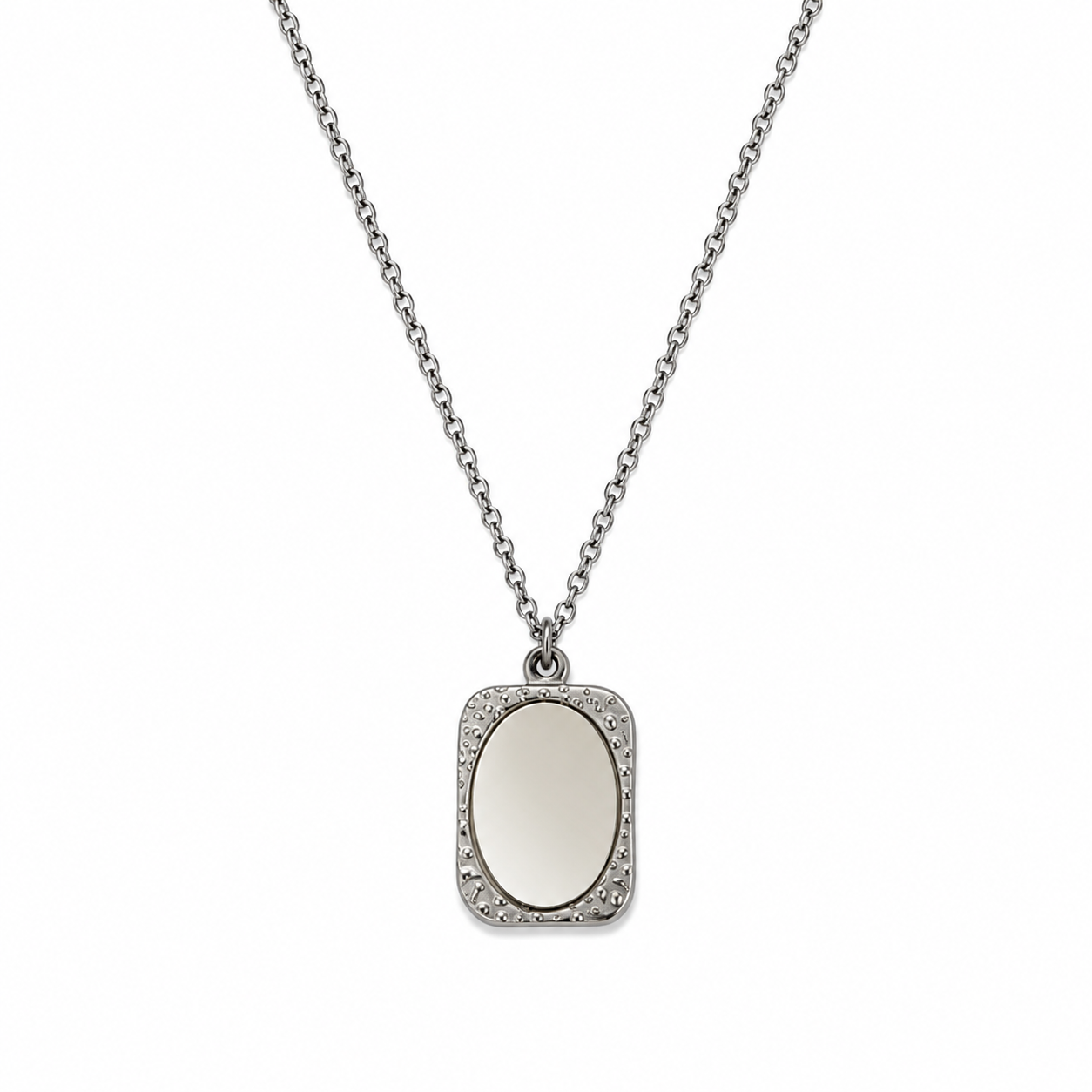 Silver Personalized Laser Engraved Necklace with Custom Name