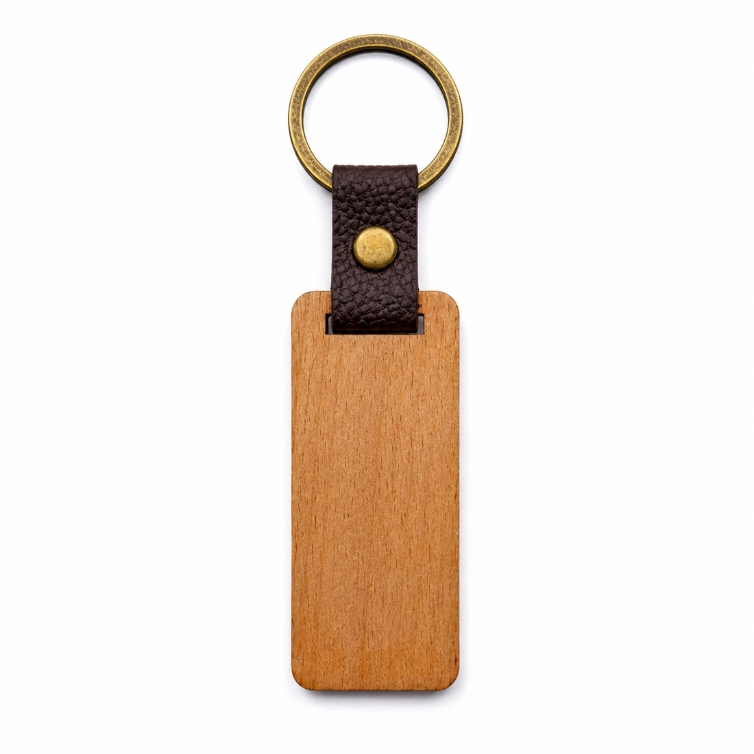Personalized Beech Wood Keychain Rectangle