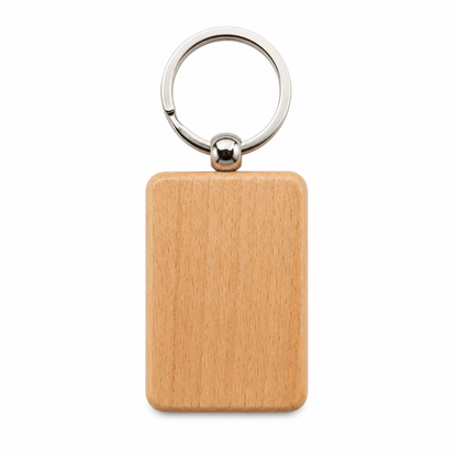 Custom Beech Wood Keychain