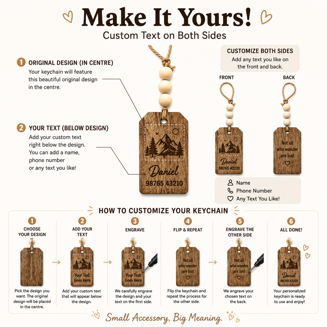 Custom Engraved Wooden Hanging Tag