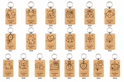 Custom Beech Wood Keychain
