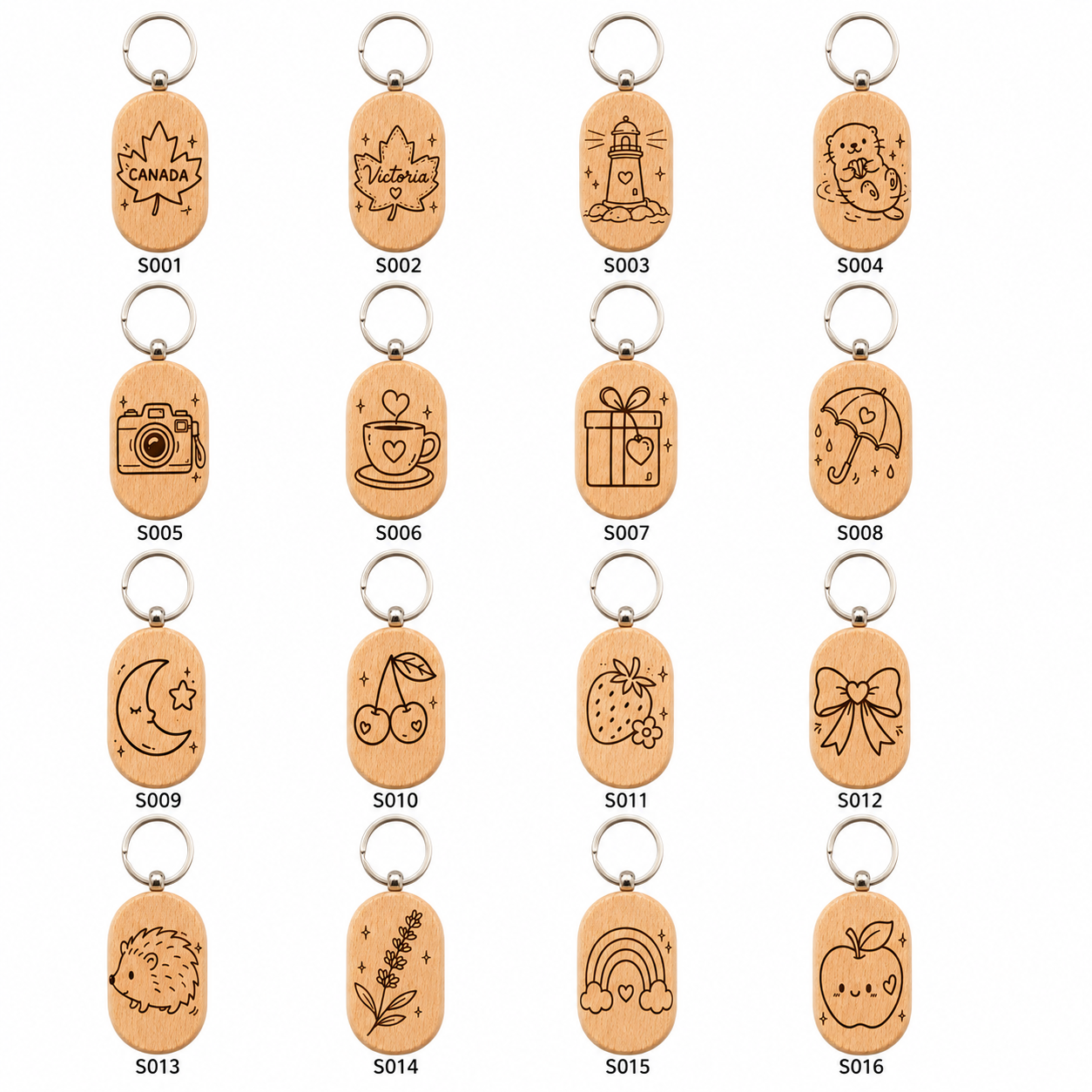 Custom Beech Wood Keychain