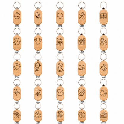 Custom Beech Wood Keychain
