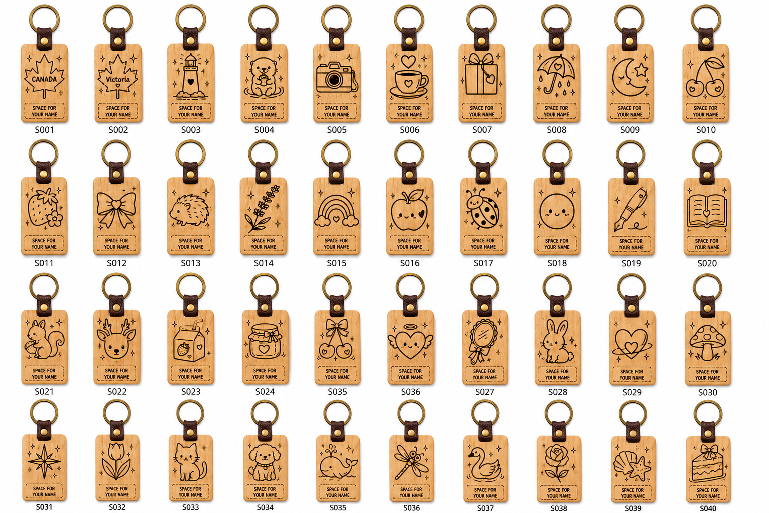 Personalized Beech Wood Keychain Rectangle