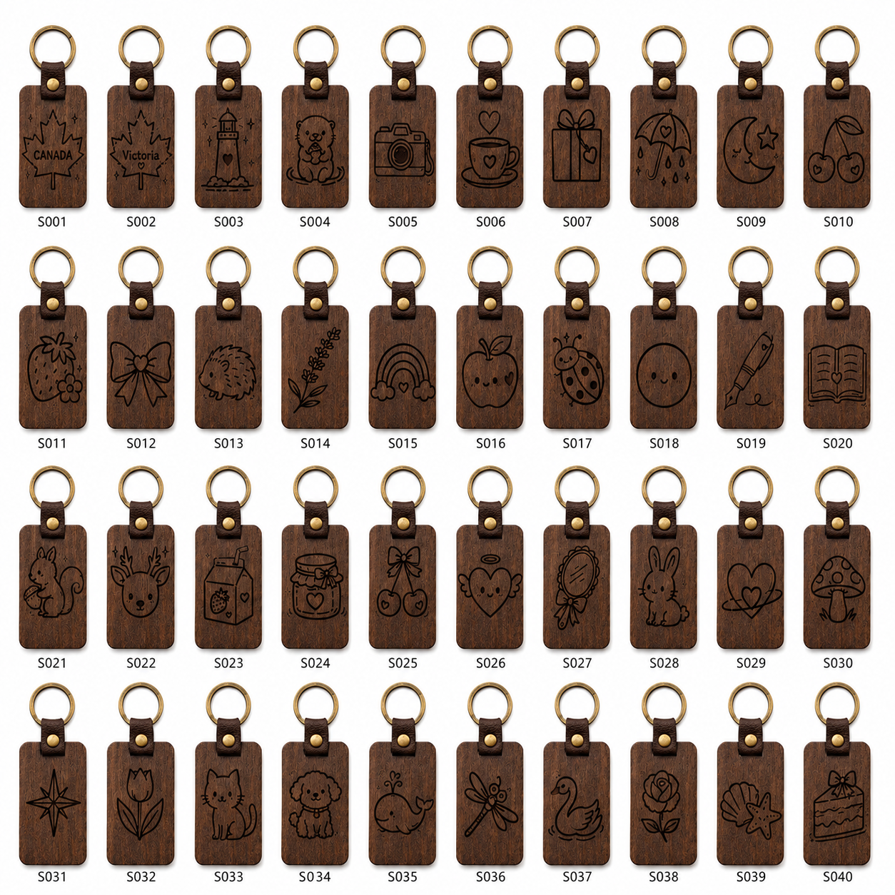 Personalized Walnut Wood Keychain