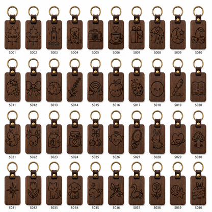 Personalized Walnut Wood Keychain