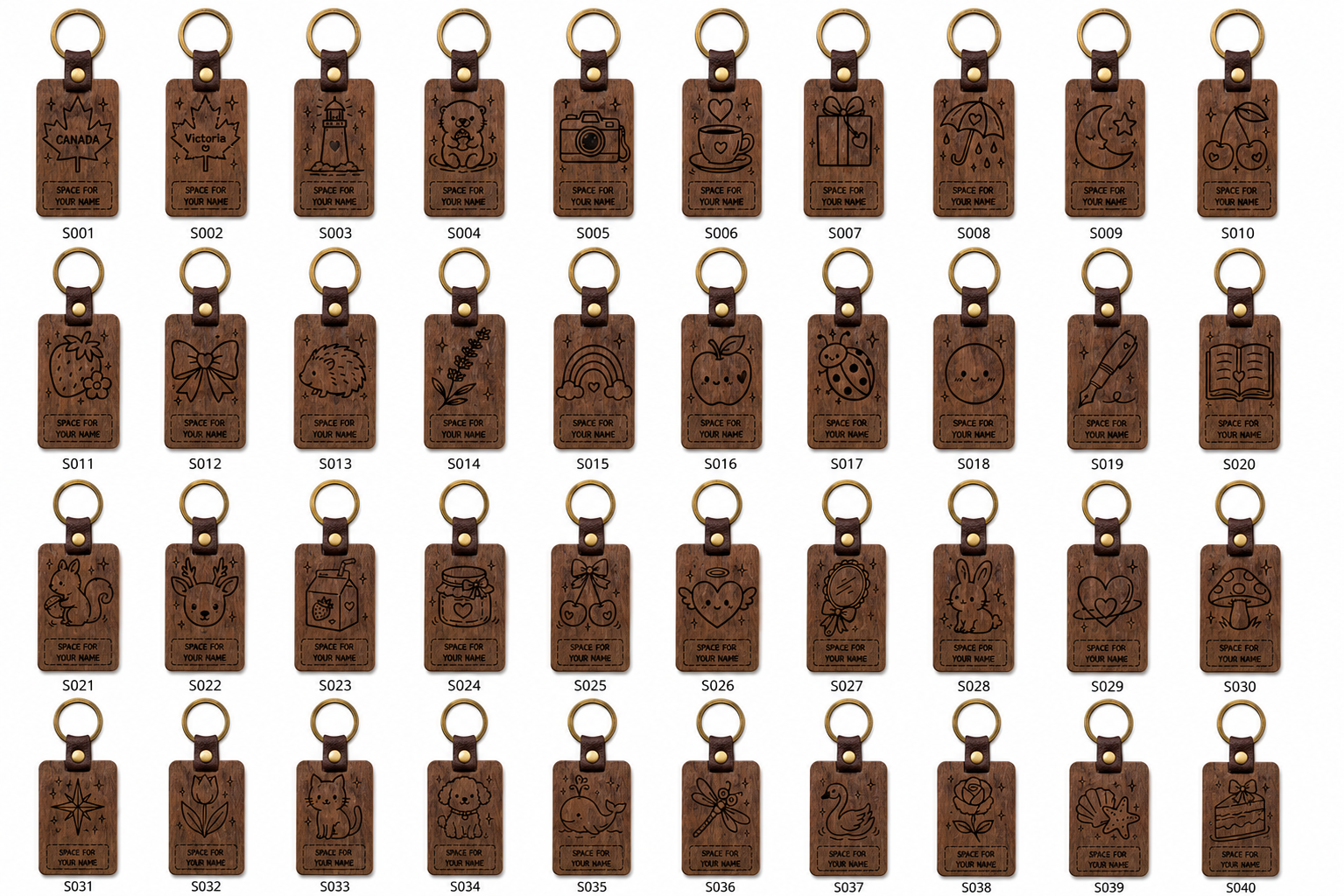 Personalized Walnut Wood Keychain