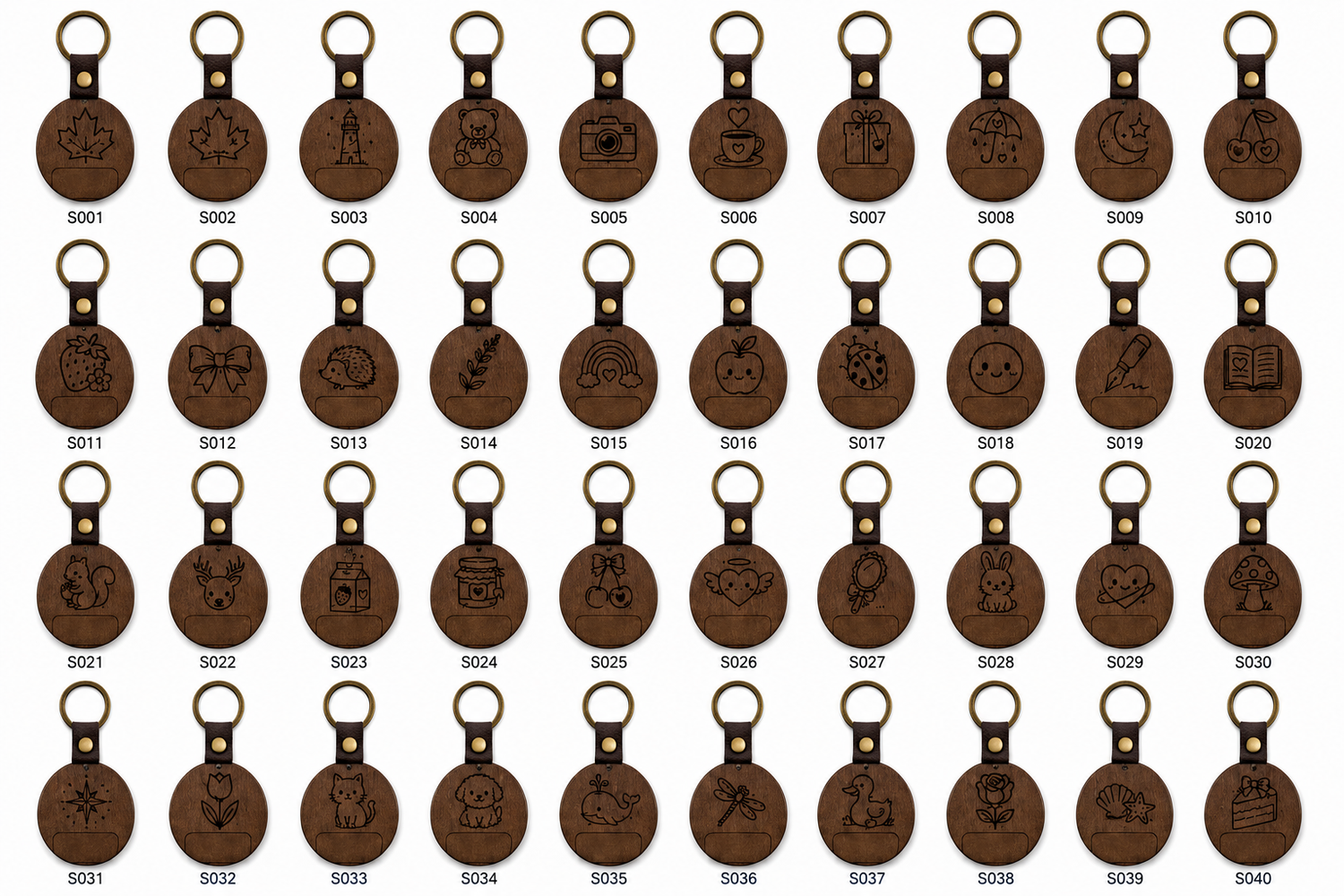 Personalized Walnut Wood Keychain