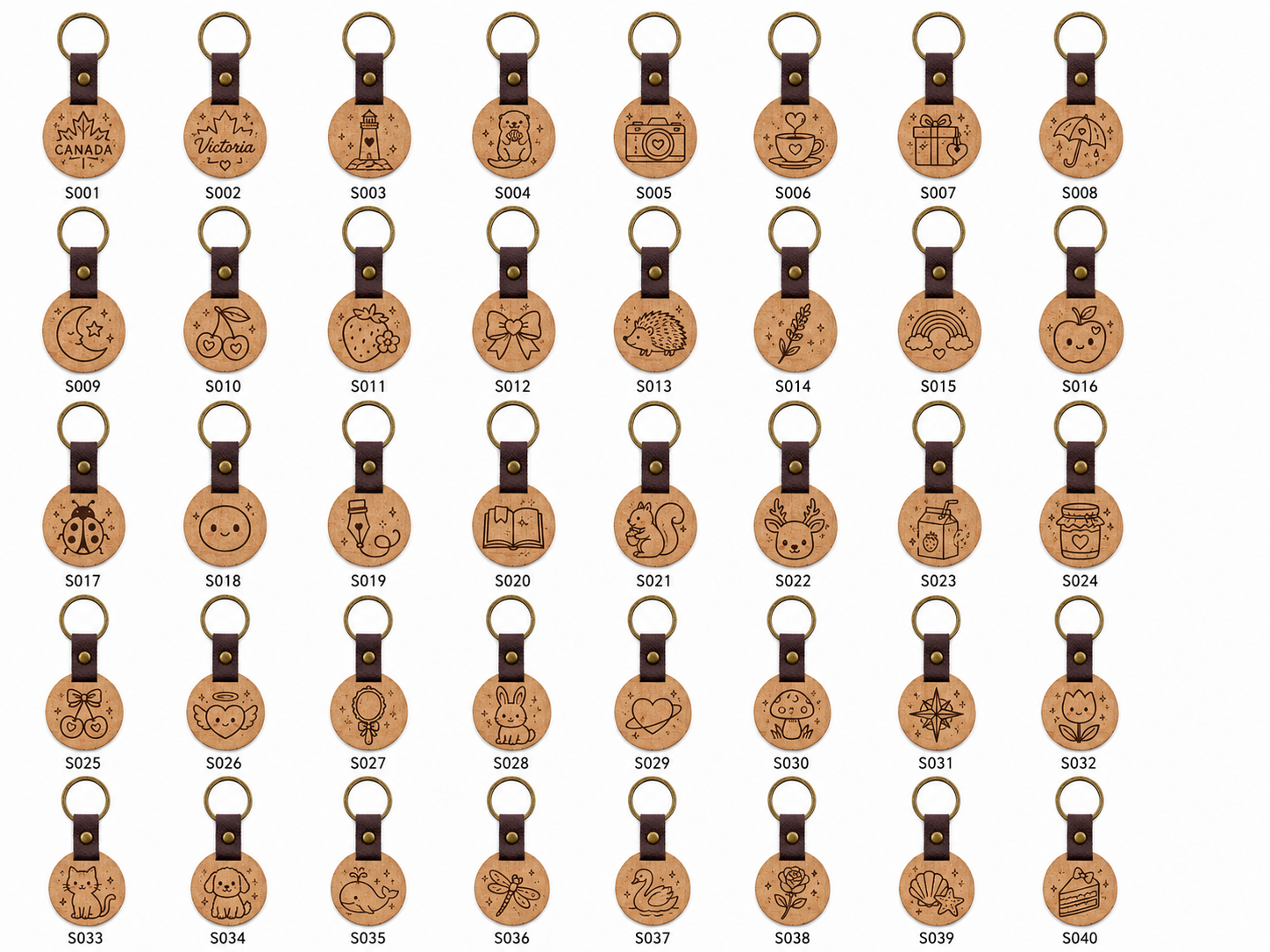 Personalized Beech Wood Keychain