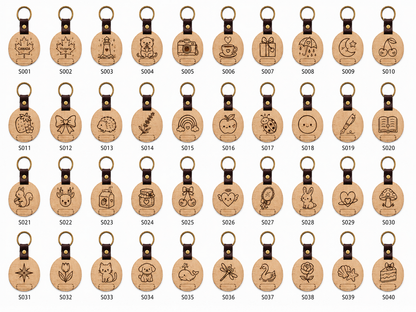 Personalized Beech Wood Keychain