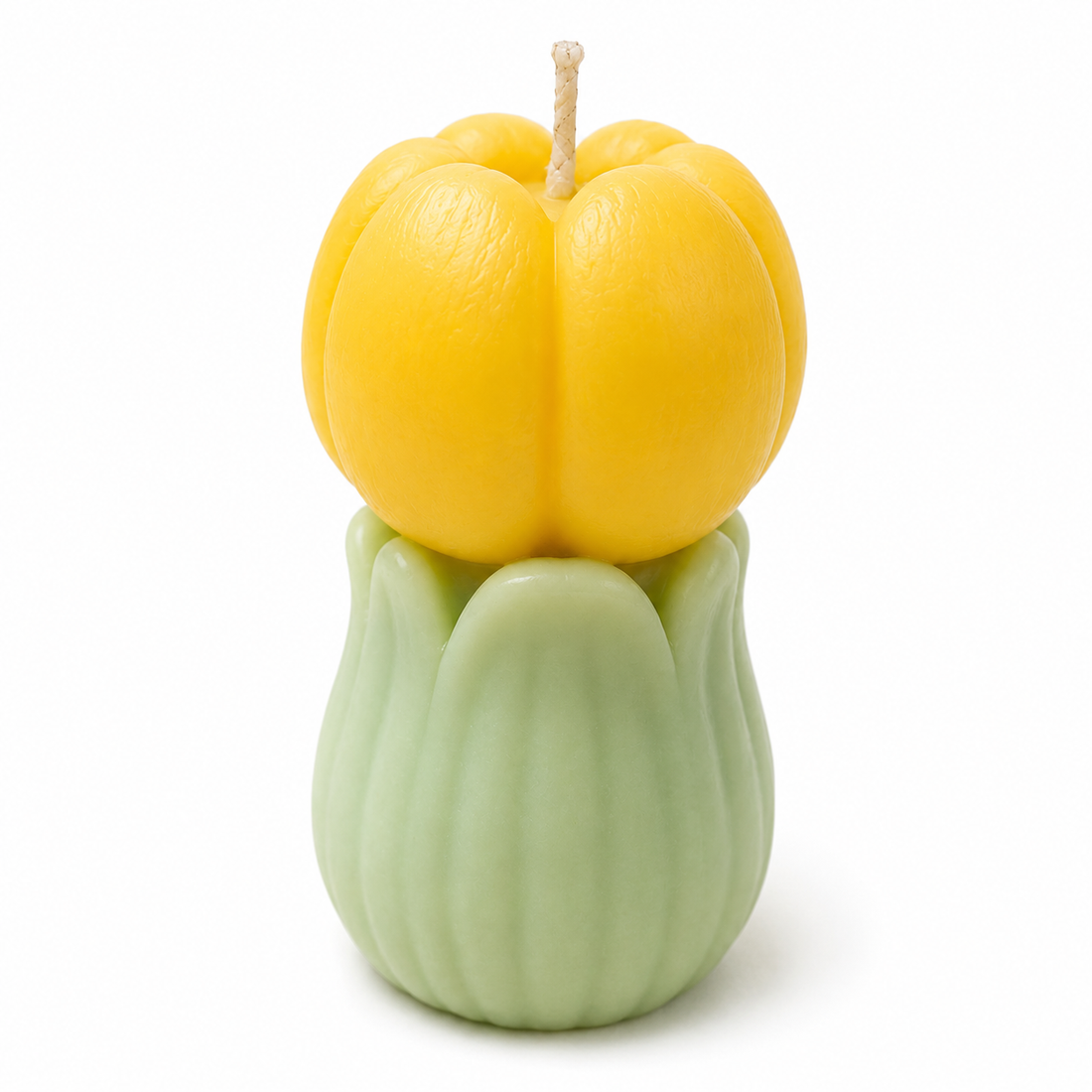 Yellow Tulip Flower Candle