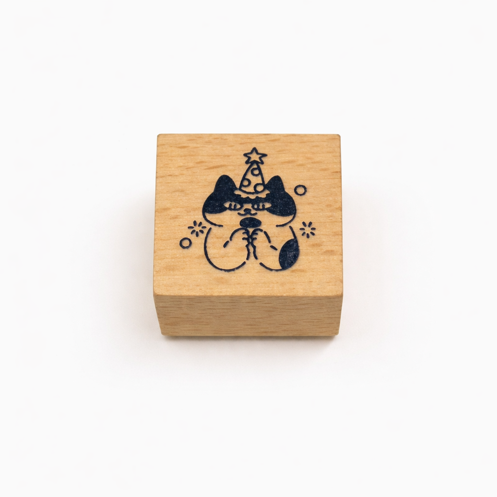 Franzie’s Cat Party Hat Wooden Stamp