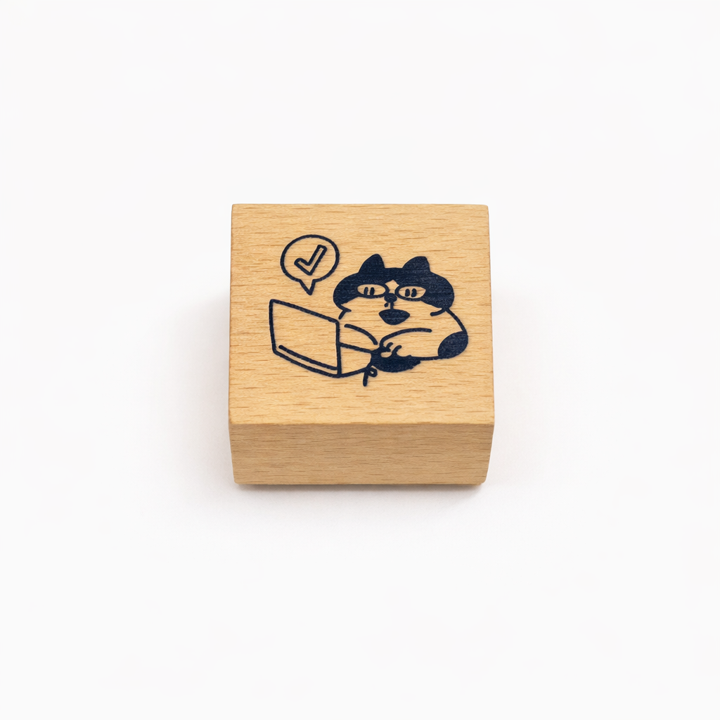 Franzie’s Cat Study Time Wooden Stamp