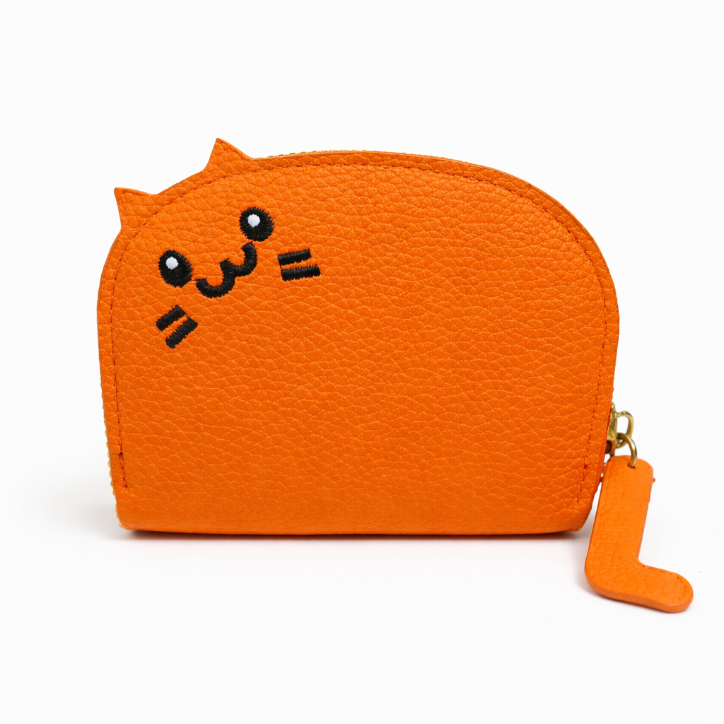 Orange Cat Card Holder Wallet