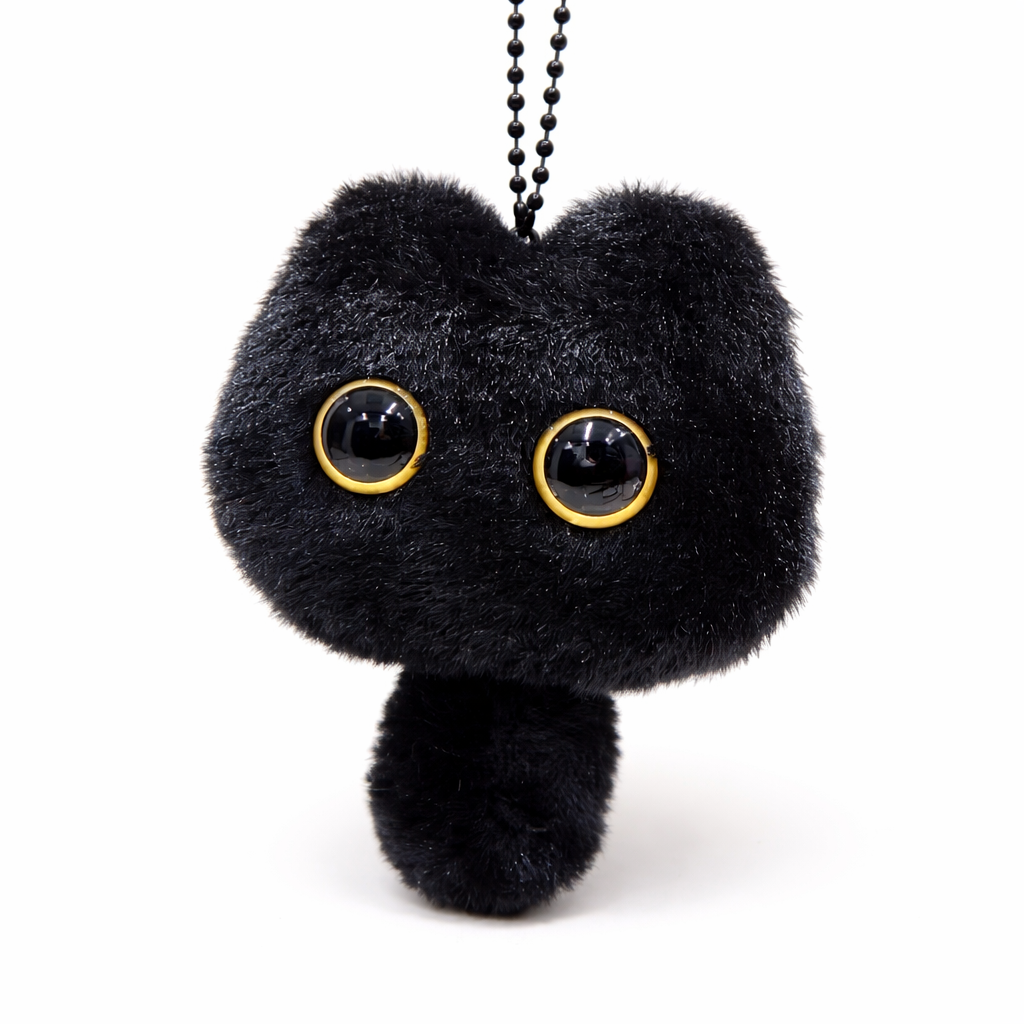 Handmade Black Cat Bag Charm
