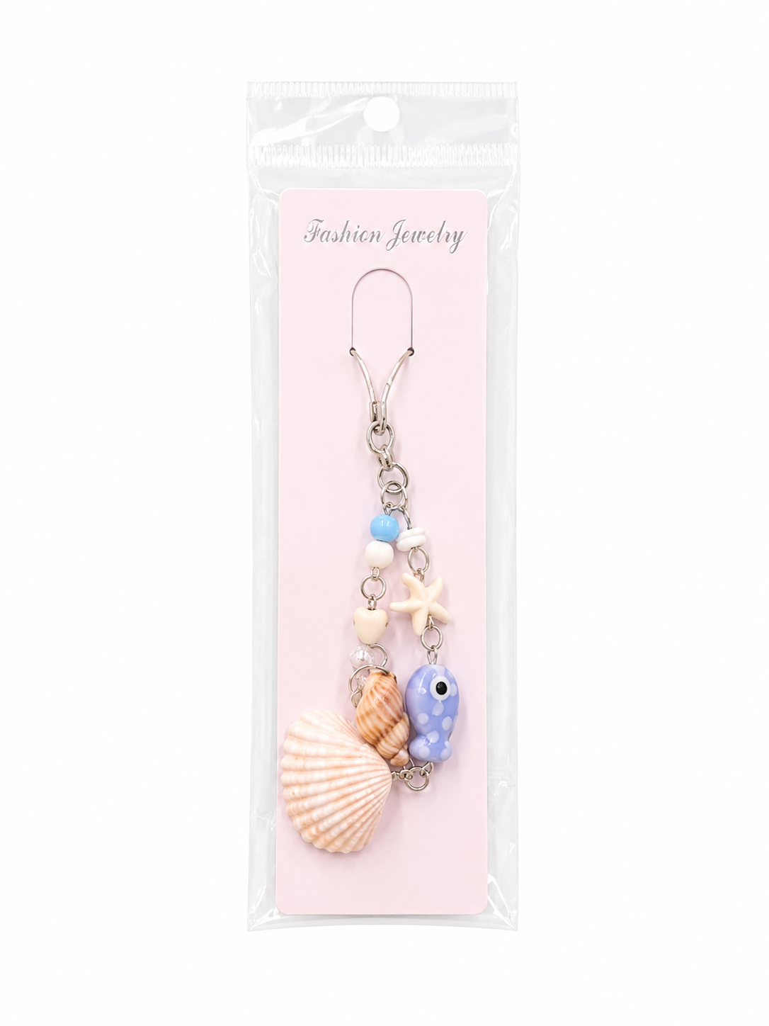 Seashell Fish Charm Phone Strap
