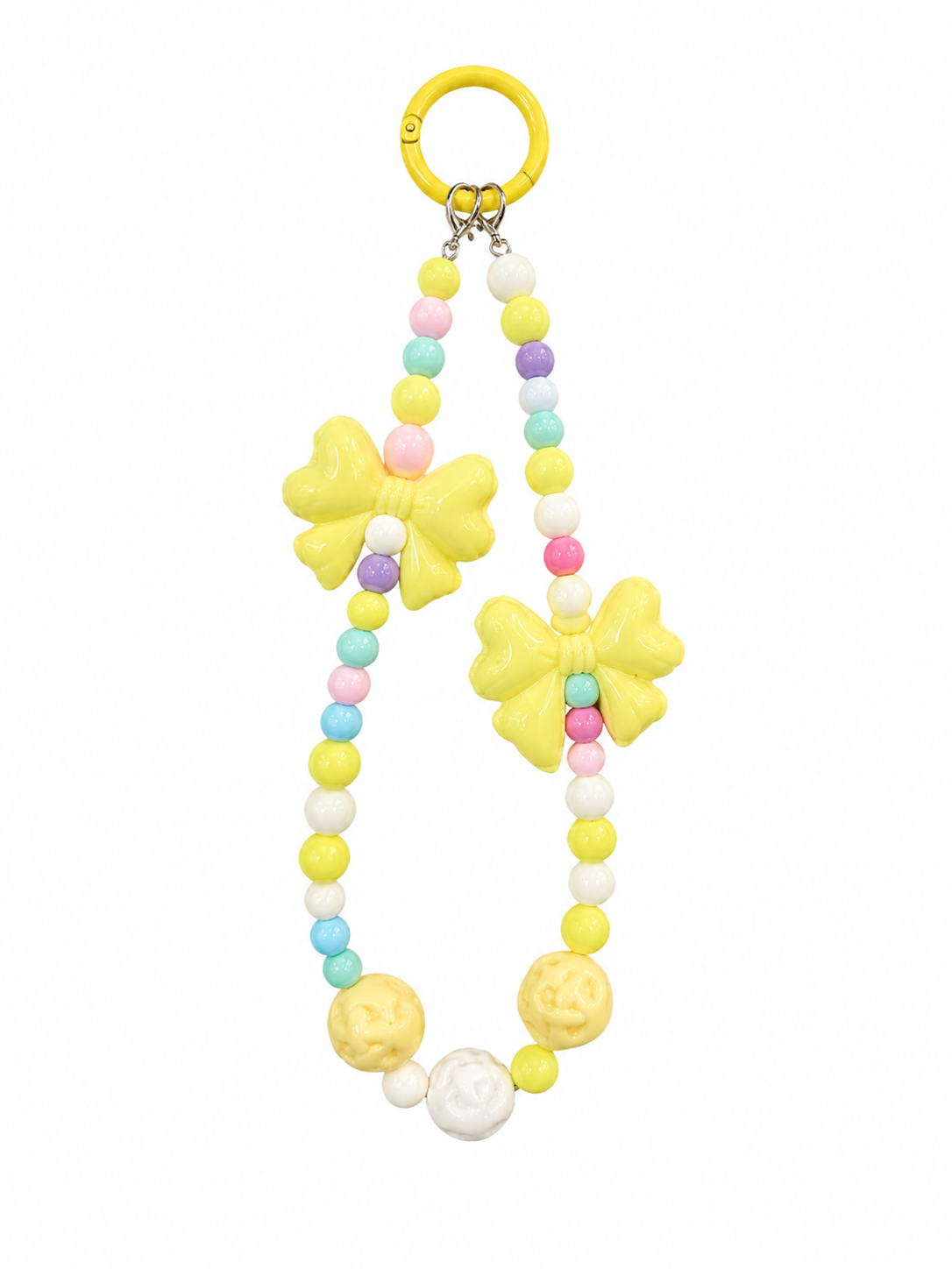 Pastel Bow Beaded Phone Charm