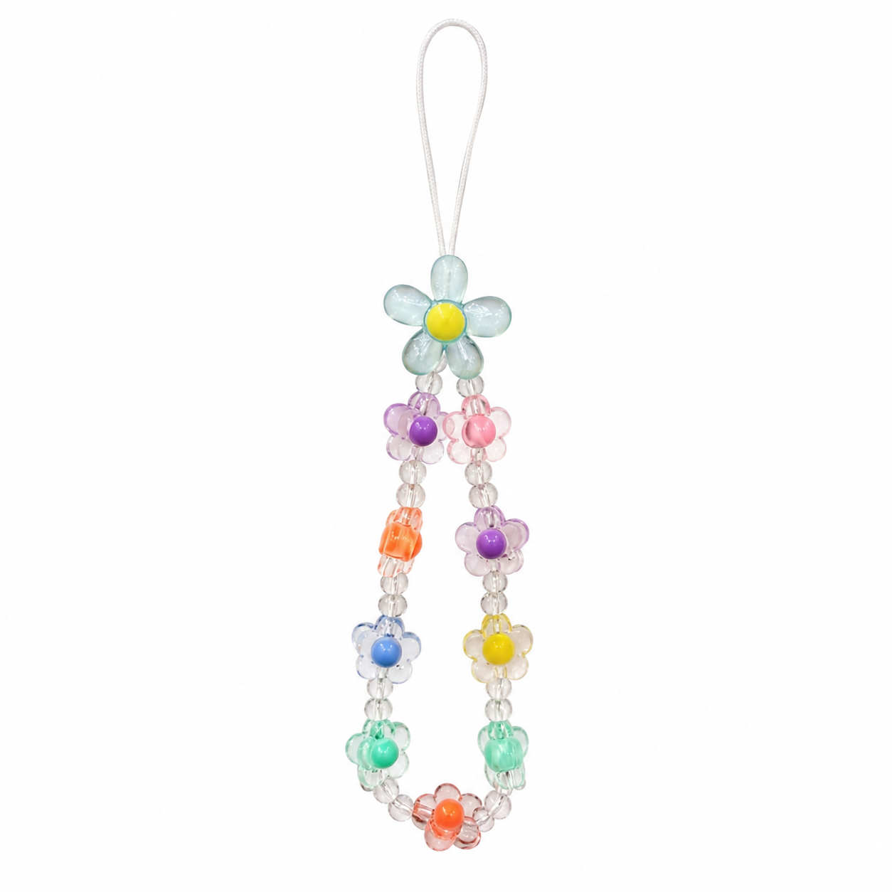 Pastel Ribbon Beaded Phone Charm Strap