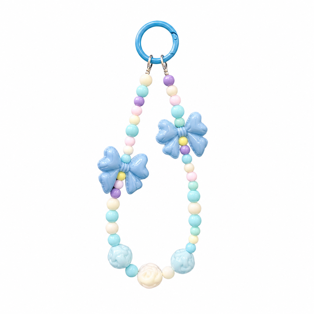 Pastel Bow Beaded Phone Charm