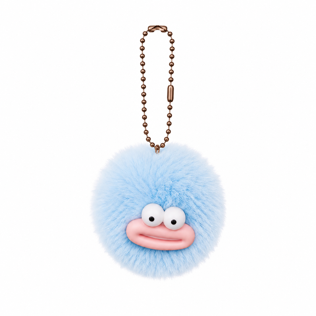 Fluffy Face Pom Pom Bag Charm Keychain