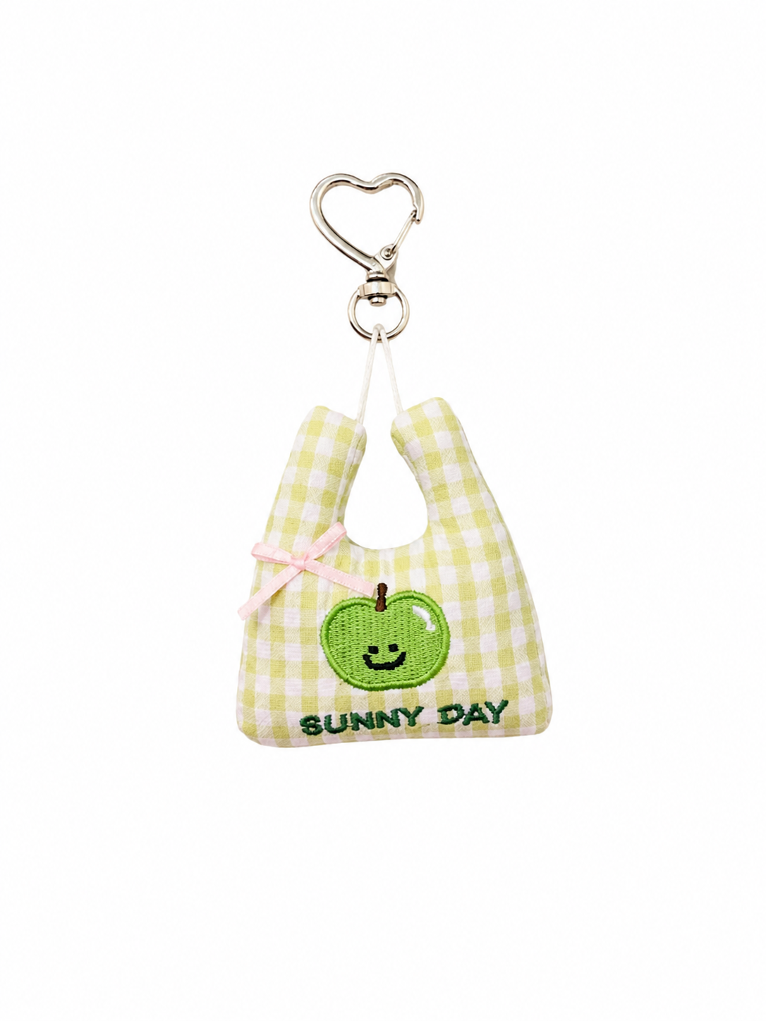 Mini Gingham Tote Bag Charm Keychain