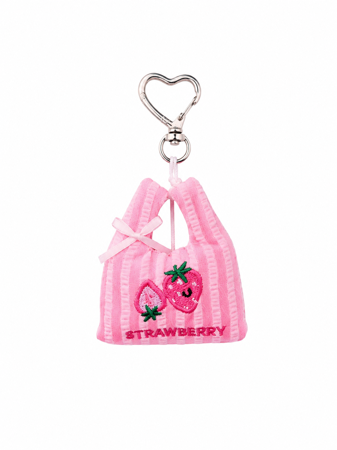 Strawberry Mini Tote Bag Charm Keychain