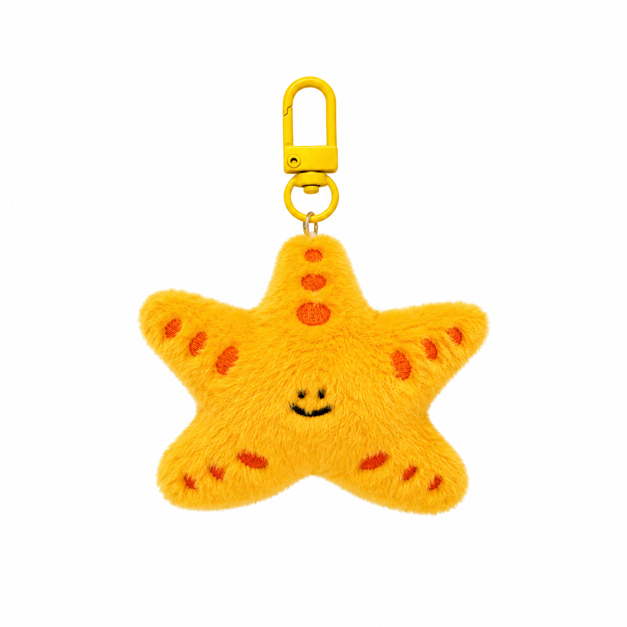 Yellow Starfish Plush Bag Charm Keychain