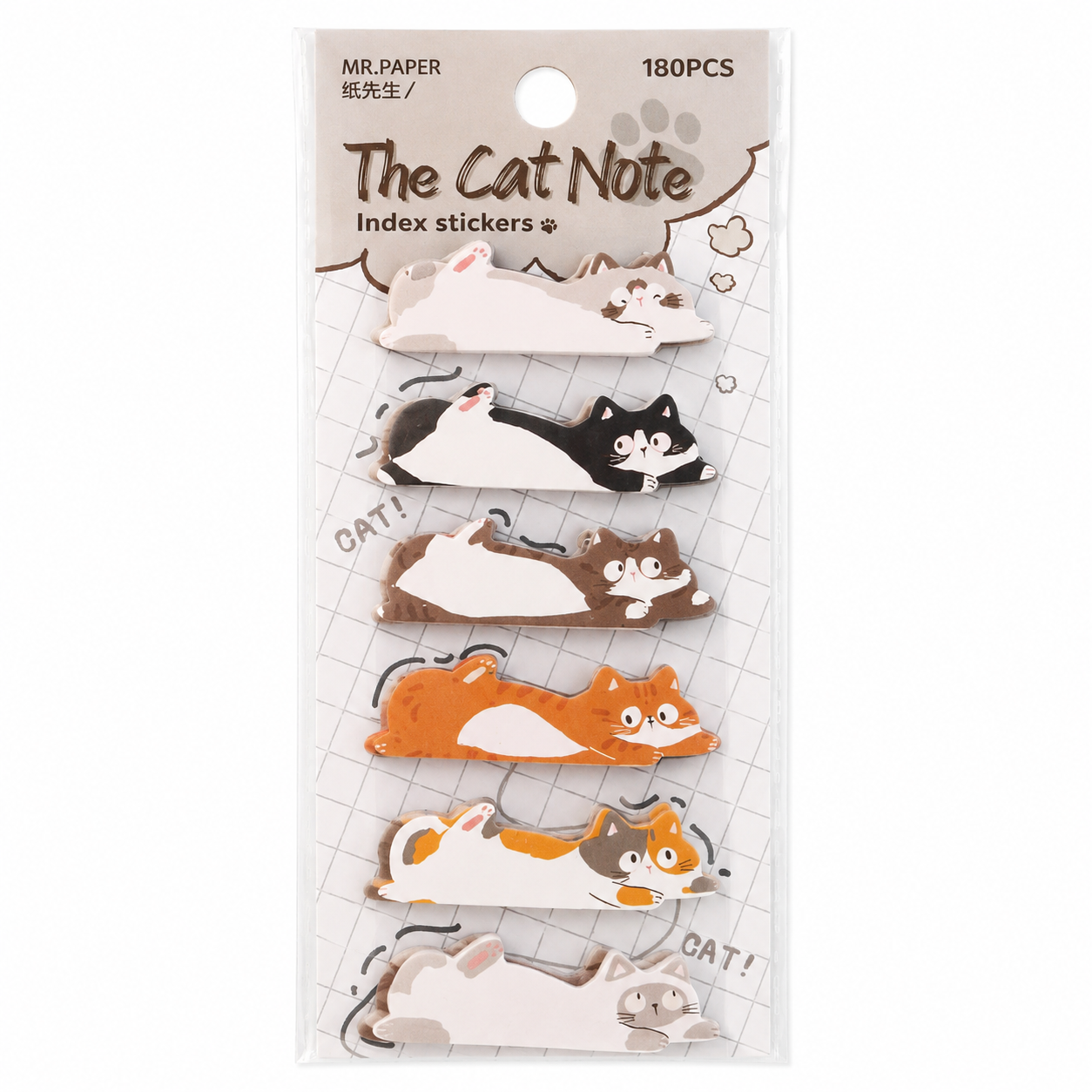 Cat Note Index Stickers Set