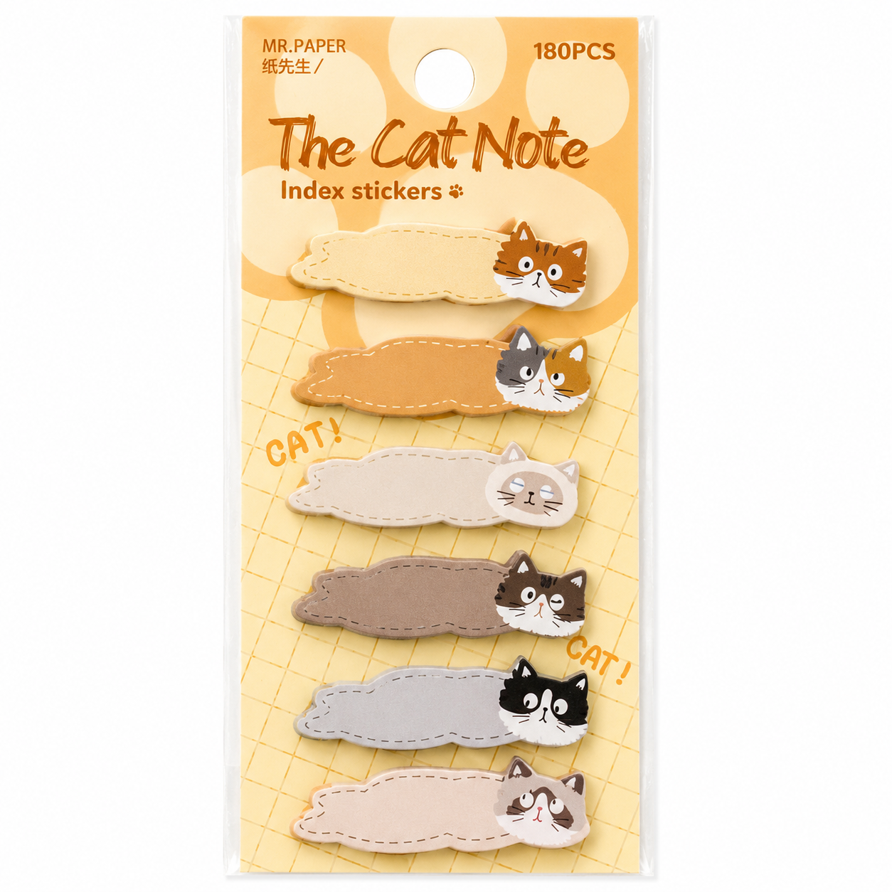 Cat Note Index Stickers Set