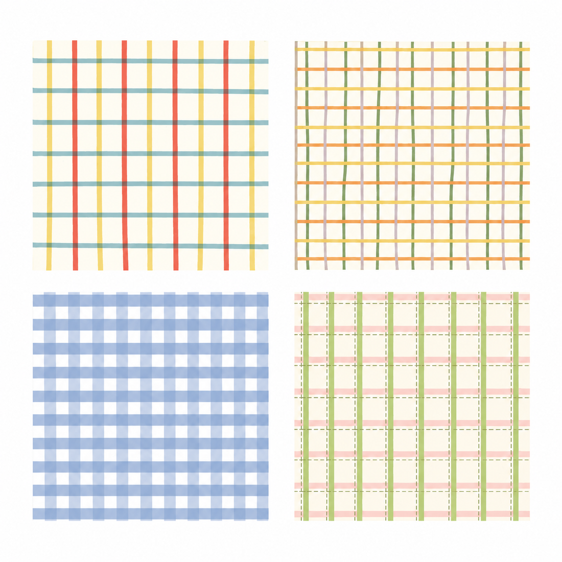 Spring Plaid Sticky Memo Set